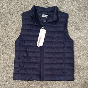 Lands' End Quilted Navy Packable Vest